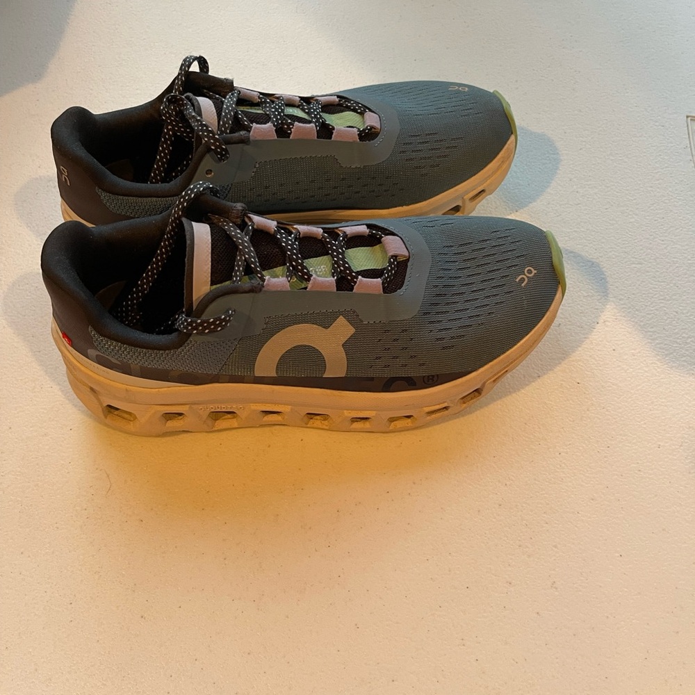 ON Running Gray and Blue/Green Sneakers